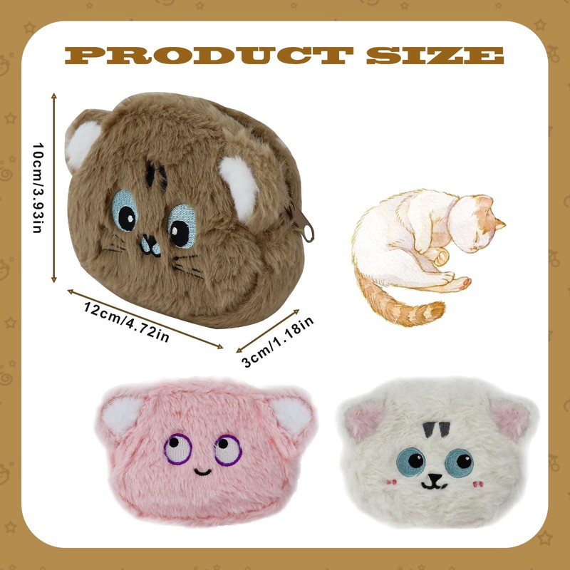 WisePoint Coin Purse, Plush Coin Wallet Portable Coin Pouch with