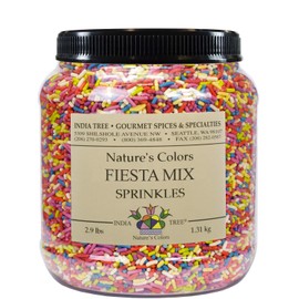 Bright Rainbow Sprinkles – Vegan, Non-GMO, Dye-Free, Allergen-Free, Plant-Based Colors, 2.9 lb Canister – India Tree Nature’s Colors Fiesta