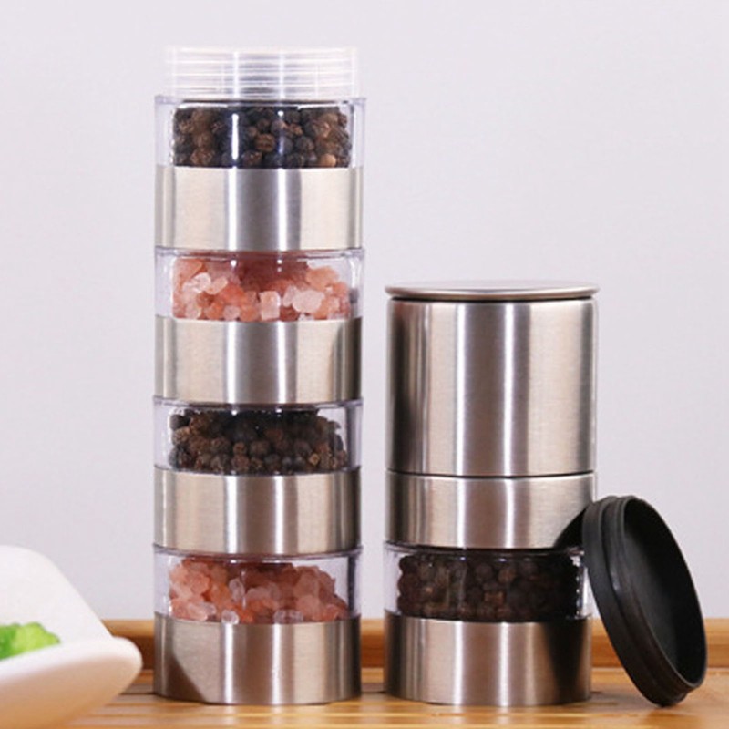 Manual Pepper Grinder Stainless Steel Multifunctional Compact Adjustable Spice Grinder