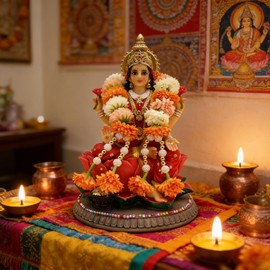 Indian Idol Marigold Garland Mala Hindu Temple Mandir Diwali Pooja Decor