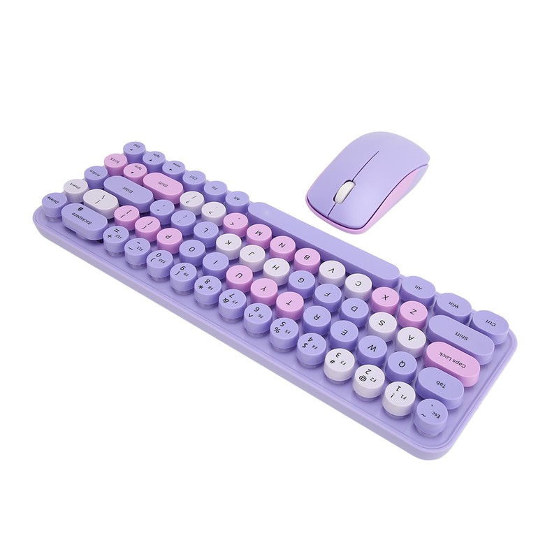 USB Keyboard Mouse 2.4G Wireless 68 Keys Low Consumption Retro