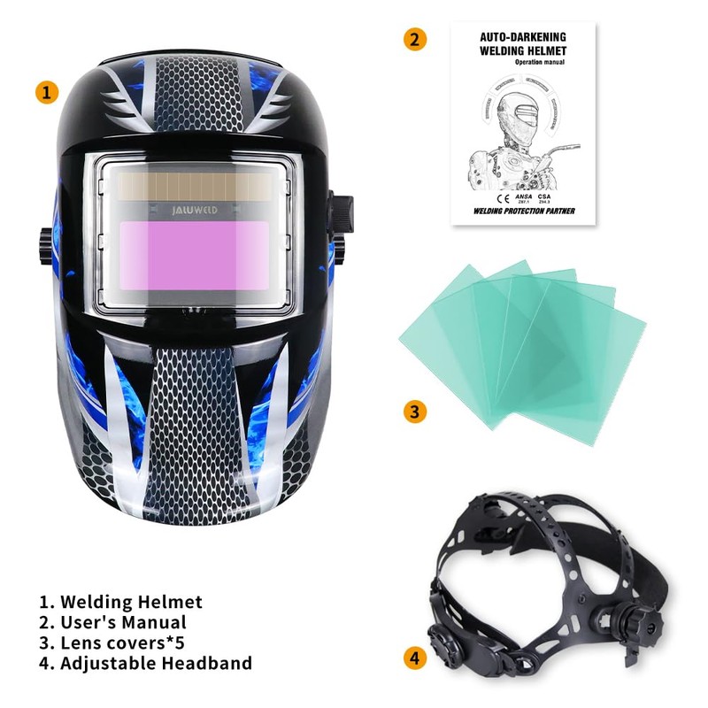 JALUWELD Automatic Welding Helmet Fully Automatic Welding Helmets Automatic Darkening