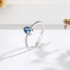 December Birthstone Stackable Rings for Women S925 Sterling Silver Blue