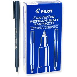 PILOT Extra Fine Point Permanent Markers, Blue Ink, 12-Pack (44103)