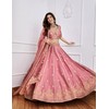 TRENDMALLS Satin Embroidery Sequence Work Lehenga Choli Unstitch Blouse with