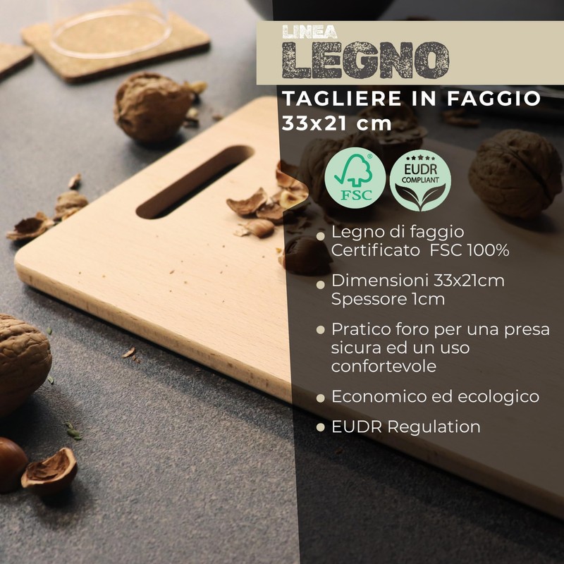 Fackelmann Tagliere per preparare e servire in tavola, con foro