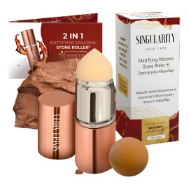 Rodillo Facial De Piedra Volcánica Reutilizable + Esponja