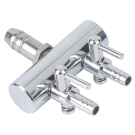 Pawfly Aquarium Air Flow Control Lever Valve 2-Way Fish Tank Air Valve for Air Pump Chromium Copper Manifold Multi-port Air Flow Splitter for 3/16" ID & 3/8" OD Airline Tubing