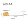 uxcell 3.3uF Tantalum Capacitor, 35V 2 Pin Yellow Radial Electrolytic