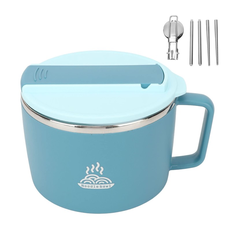 Ramen Bowl Set 1200ML, Stainless Steel Ramen Bowl with Lid