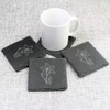 4 x 'Welsh Daffodil' 10cm Square Slate Coasters (CR00214113)