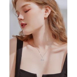 YYB Cross Necklace for Women 925 Sterling Silver Hummingbird/Dragonfly/Butterfly/Abalone Shell/Stethoscope Infinity Cross Pendant Necklace Jewelry Gifts for Women Her Mother Girlfriend (Stethoscope)