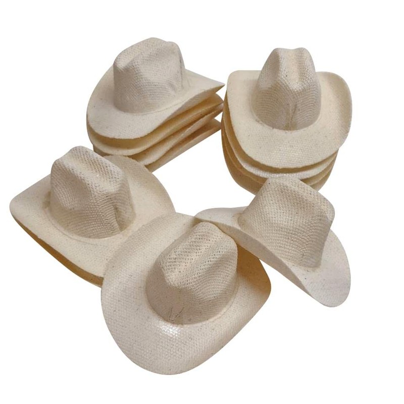 12 Mini Sombrero Vaquero Rodeo de 8.5cm