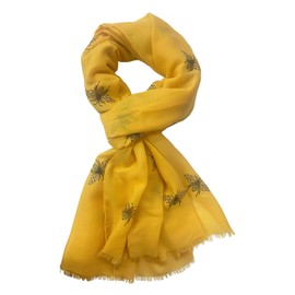 MEMOFYND 1 Printed Scarf, Fashionable Ladies's Scarfs, Light And Soft Shawl, Winter Warm Scarf, Bee Printed Scarf, Windproof And Sun Protection Shawl, Gift for Women (Yellow)