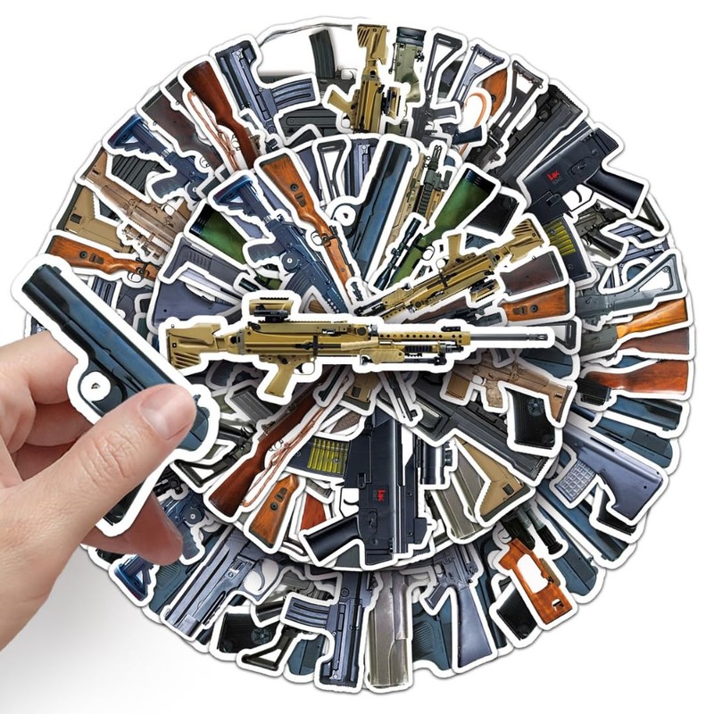 Realistic Firearm Sticker Set, Survival Game, Military, Waterproof Seal Collection