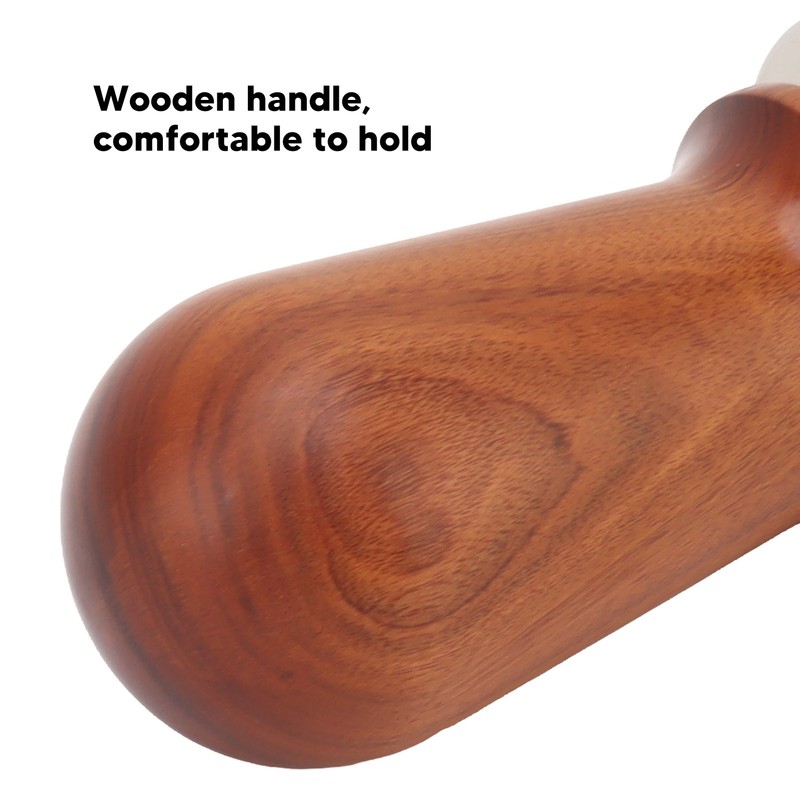 Coffee Tamper with Flat Stainless Steel Base Wooden Handle Coffee