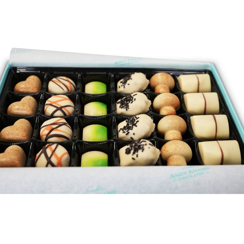 Andy Anand Handcrafted Belgian White Chocolate Truffles - 24-Piece Gift
