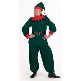 Costume SuperCenter 4 Piece Green Velour with Red Felt Trim Christmas Elf – Adult Large