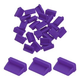 MECCANIXITY 25pcs USB Type A Port Plugs Covers Caps Silicone Anti Dust Protector for USB Female End, Purple