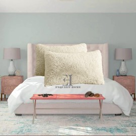 Hug & Snug Teddy Cuddles Fluffy Pillowcase Cosy & Warm Super Soft Pillowcase Cover Pair Only COLOUR : Cream