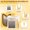 Kit De Extensiones De Pestañas Efecto Manga Quewel Lash Kit