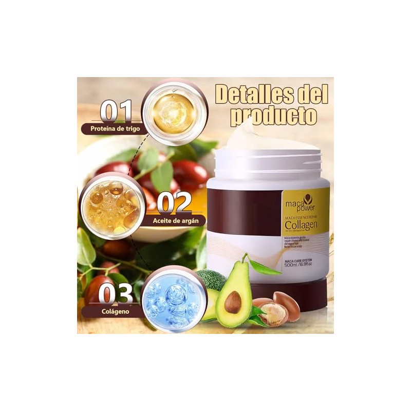Mascarilla Cabello, 500ml Mascarilla Mágica para el Cabello, Máscara de