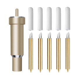 CAREOR 5Pcs Premium Fine Point Cut Blade Deep Cut Blade and Housing Replacement Cutting Blade Compatible with Cricut Maker 3/Maker/Explore 3/Explore Air 2/Air/One/Venture (Gold)