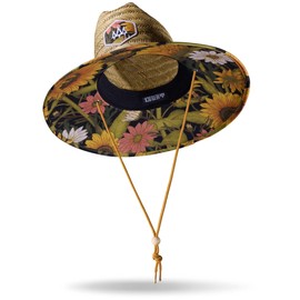 Straw Hat for Men & Women | Lifeguard Hat, Beach Hat & Sun Hat | UPF 50+ Wide Brim for Sun Protection | One Size | Woodstock | Hemlock