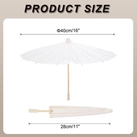 sourcing map 6 Pcs Paper Umbrellas,40cm Paper Parasol Umbrella DIY Oiled Paper Painting Umbrellas for Photography Props Craft Party Wedding Decoration,White