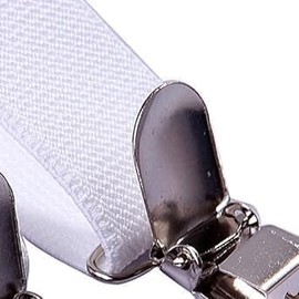 White Child Kids Girls Boys Suspenders Braces, Adjustable Clip on Y-Back Elastic Suspenders with Metal Clips for Boys Girls Boys' Suspenders Accessories, Clothing, Shoes and Jewelry