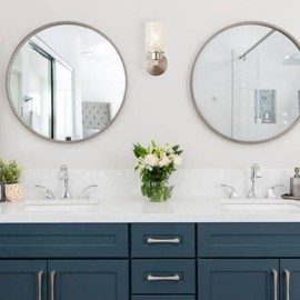 ALICE HOUSE Brushed Nickel Wall Sconce, Farmhouse Bathroom Wall Lamp, Modern Wall Lighting for Living Room Bedroom Hallway AL9082-W1