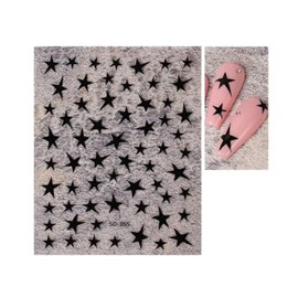 Irregular Stars Nail Stickers Irregular Stars Self Adhesive Nail Decal So165 Black Nail Wraps Art Stickers Manicure Supplies for Women for Home Nails Full Long Lasting Easy Apply and Remove