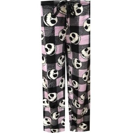 MJC Womens Nightmare Before Christmas Jack Skellington Plaid Plush Lounge Pant (3X)