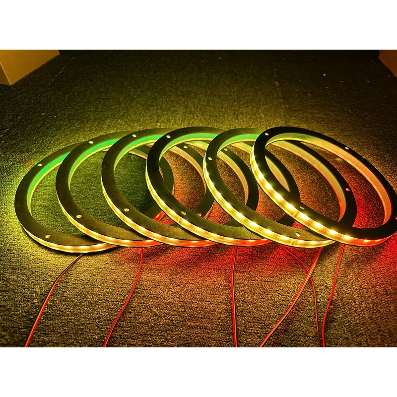 NA 6PCS 6.5" Car LED Speaker Ring Light Kit Dream