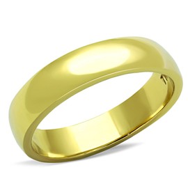 Marimor Jewelry 4.4mm Classic Stainless Steel 316, Gold Plated Unisex Wedding Band Size 10