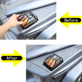 Ynei Fits 2007-2018 Mercedes G500 Hood Turn Signal Light Guard Grille Cover 2pcs