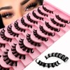 10 Pairs of 3D Artificial Eyelashes Russian False Natural Look