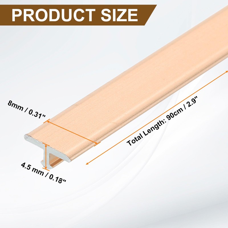 uxcell 2.9ft x 0.31" t Molding Floor Transition Strips, Aluminium