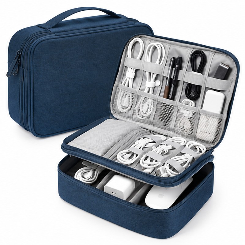 Travel Electronics Organizer Bag for Cables and Chargers – Waterproof