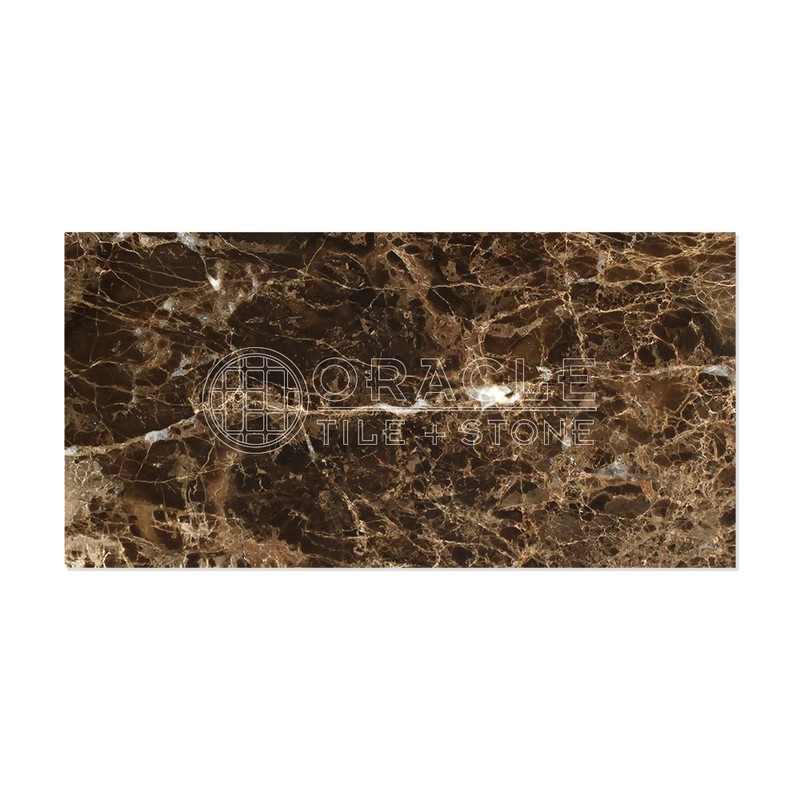 Emperador Dark Spanish Marble 6 X 12 Subway Field Tile,