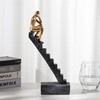Hebdids Modern Contemplative Figure Sculpture, Black and Gold Stairs Design,