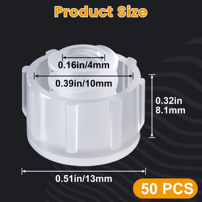DC,CLISENCE 50 Pcs Syringe Tip Caps, Easy Dispensing Syringes Cap
