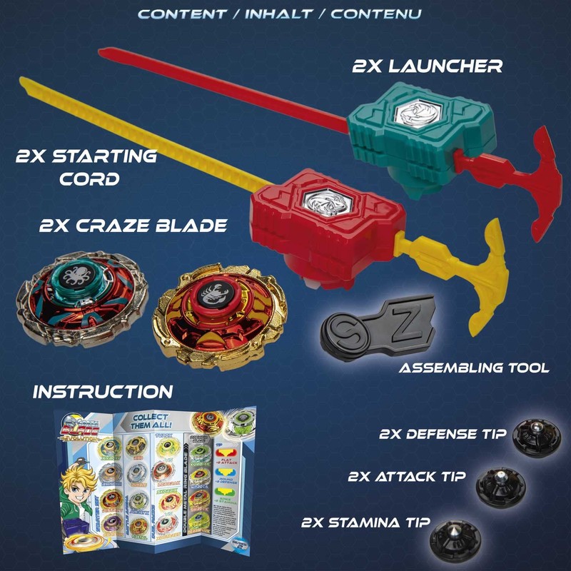 CRAZE Blade Battle Spinner - Skorpix Xoctarus Evolution Metal Spinning