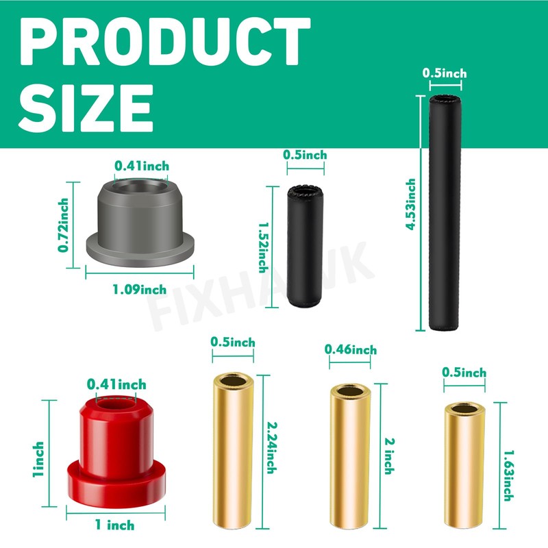FIXHAWK Club Car Precedent Bushing Kit, Polyurethane Bushings for Front