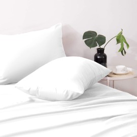 Moonlight Bedding Pillow Cases 2 Pack – White Pillowcases Envelope Closure Super Soft Brushed Microfiber Standard House Wife Pillow Covers, (50 X 75 CM)