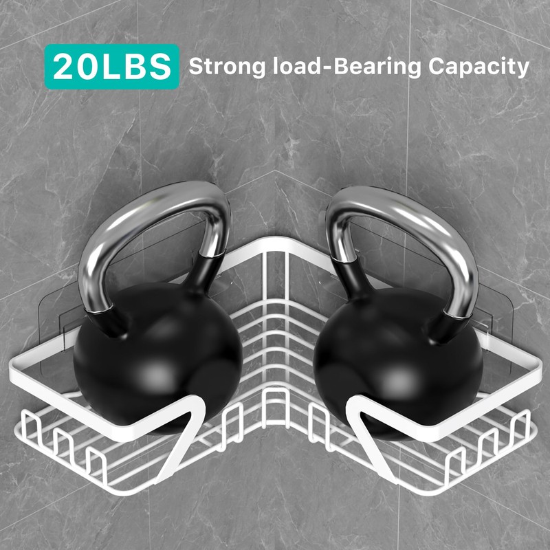 Kegii Shower Caddy Corner with Soap Holder, Shower Storage No