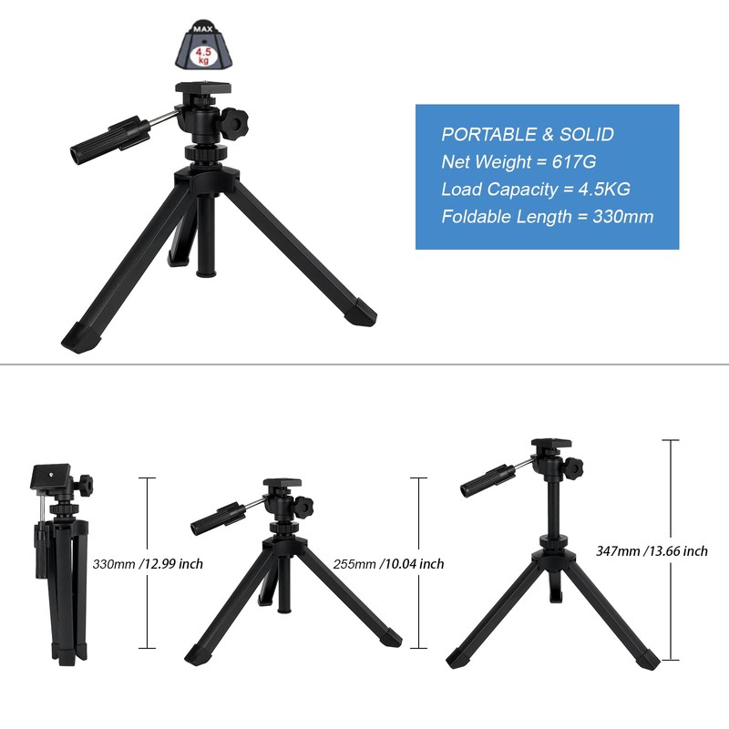 SVBONY SV146 Tabletop Tripod, Spotting Scope Tripod, Adjustable Portable Tripod