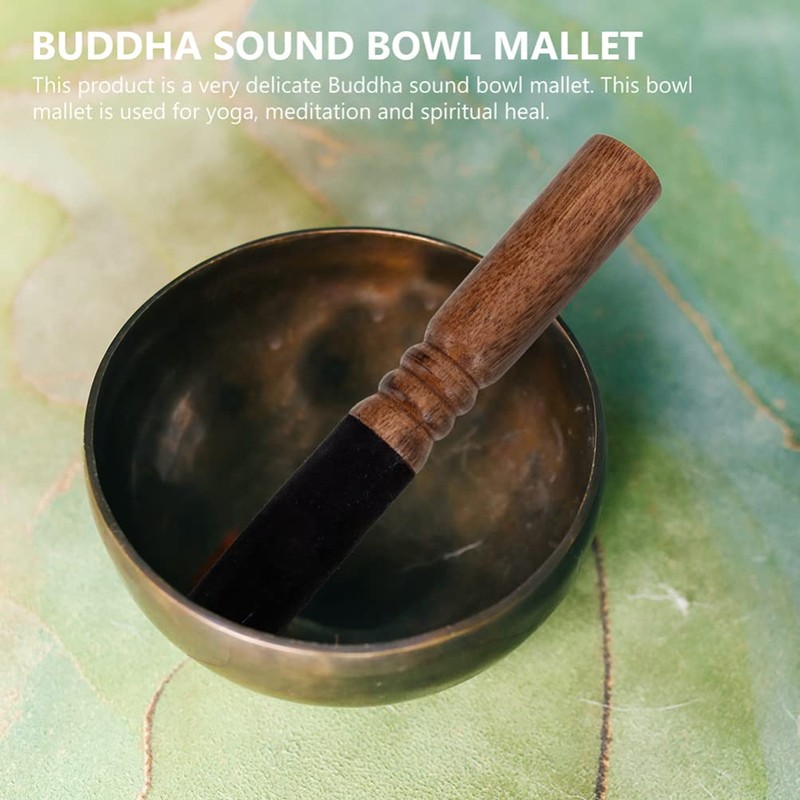 COHEALI 2 Uds Cuenco de Canto Tibetano Mazo de Madera