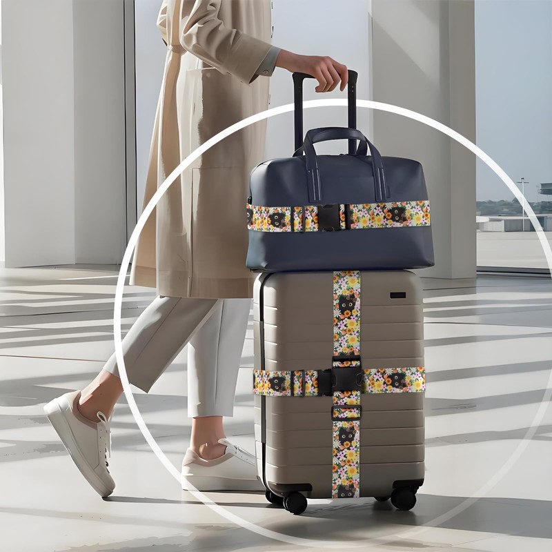 Luggage Straps for Suitcases, Adjustable Suitcase Straps, 2 Pack Suitcase