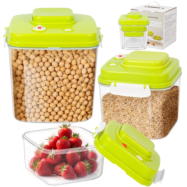 3-Pack Vacuum Seal Containers for Food Storage，Storage Containers with Lids